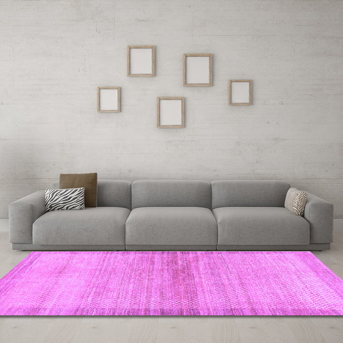 Machine Washable Abstract Purple Modern Area Rugs in a Living Room, wshabs1352pur