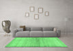 Machine Washable Abstract Emerald Green Modern Area Rugs in a Living Room,, wshabs1352emgrn