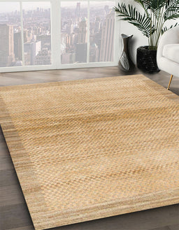 Machine Washable Abstract Bronze Brown Rug in a Family Room, wshabs1352