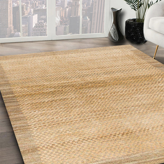 Machine Washable Abstract Bronze Brown Rug in a Family Room, wshabs1352