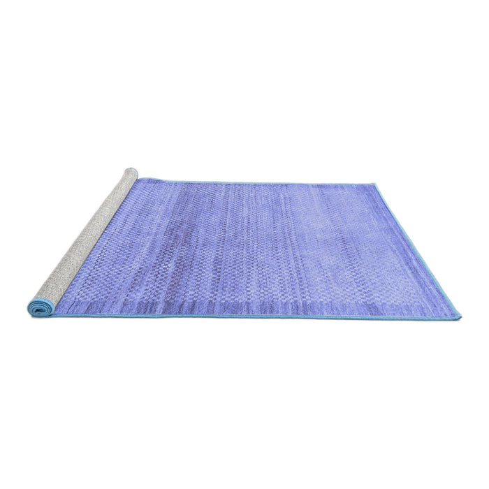 Sideview of Machine Washable Abstract Blue Modern Rug, wshabs1352blu