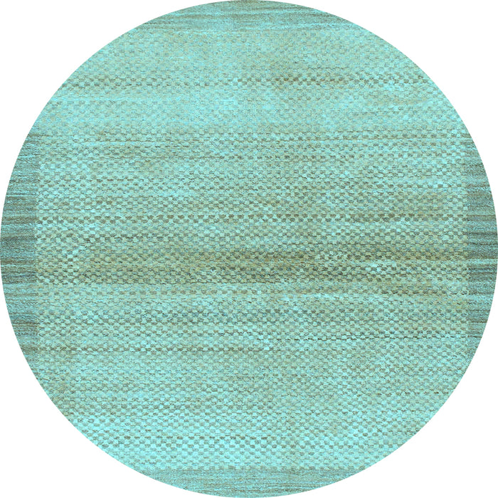 Round Machine Washable Abstract Light Blue Modern Rug, wshabs1352lblu