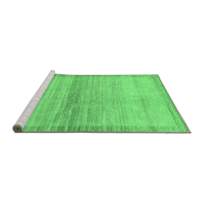 Sideview of Machine Washable Abstract Emerald Green Modern Area Rugs, wshabs1352emgrn