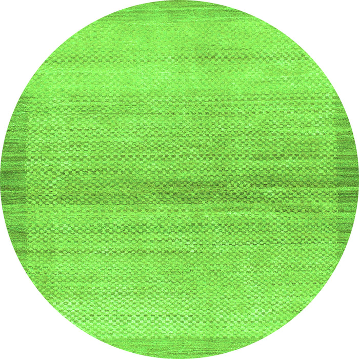 Round Abstract Green Modern Rug, abs1352grn