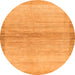 Round Abstract Orange Modern Rug, abs1352org