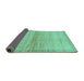 Sideview of Abstract Turquoise Modern Rug, abs1352turq