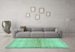 Machine Washable Abstract Turquoise Modern Area Rugs in a Living Room,, wshabs1352turq