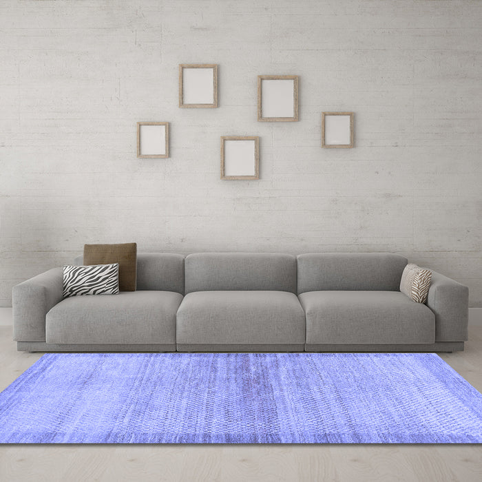 Machine Washable Abstract Blue Modern Rug in a Living Room, wshabs1352blu