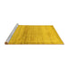 Sideview of Machine Washable Abstract Yellow Modern Rug, wshabs1352yw