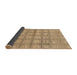 Sideview of Abstract Bronze Brown Checkered Rug, abs1353