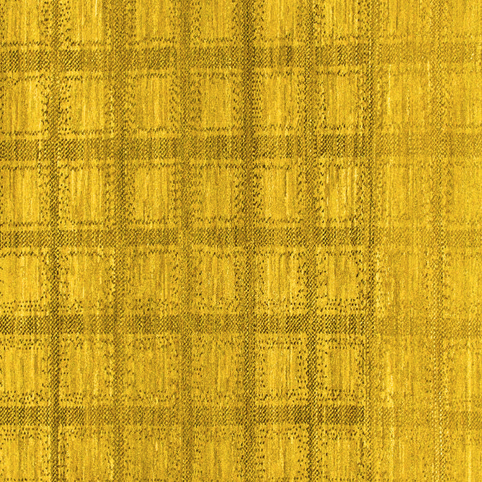 Square Machine Washable Checkered Yellow Modern Rug, wshabs1353yw