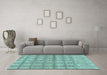 Machine Washable Checkered Light Blue Modern Rug in a Living Room, wshabs1353lblu