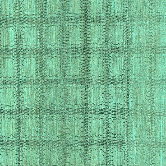 Square Checkered Turquoise Modern Rug, abs1353turq