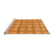 Sideview of Machine Washable Checkered Orange Modern Area Rugs, wshabs1353org