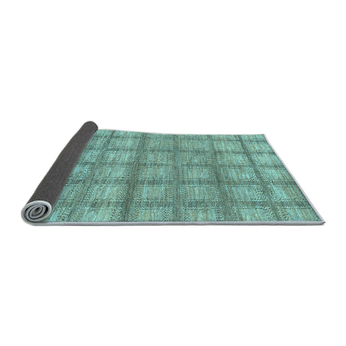 Sideview of Checkered Light Blue Modern Rug, abs1353lblu