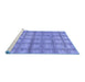 Sideview of Machine Washable Checkered Blue Modern Rug, wshabs1353blu