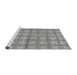 Sideview of Machine Washable Checkered Gray Modern Rug, wshabs1353gry