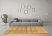 Machine Washable Checkered Brown Modern Rug in a Living Room,, wshabs1353brn