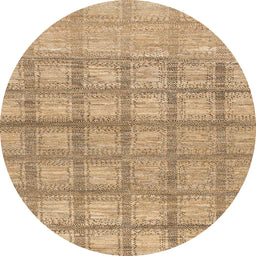 Round Machine Washable Abstract Bronze Brown Rug, wshabs1353