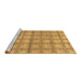 Sideview of Machine Washable Checkered Brown Modern Rug, wshabs1353brn