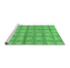 Sideview of Machine Washable Checkered Emerald Green Modern Area Rugs, wshabs1353emgrn