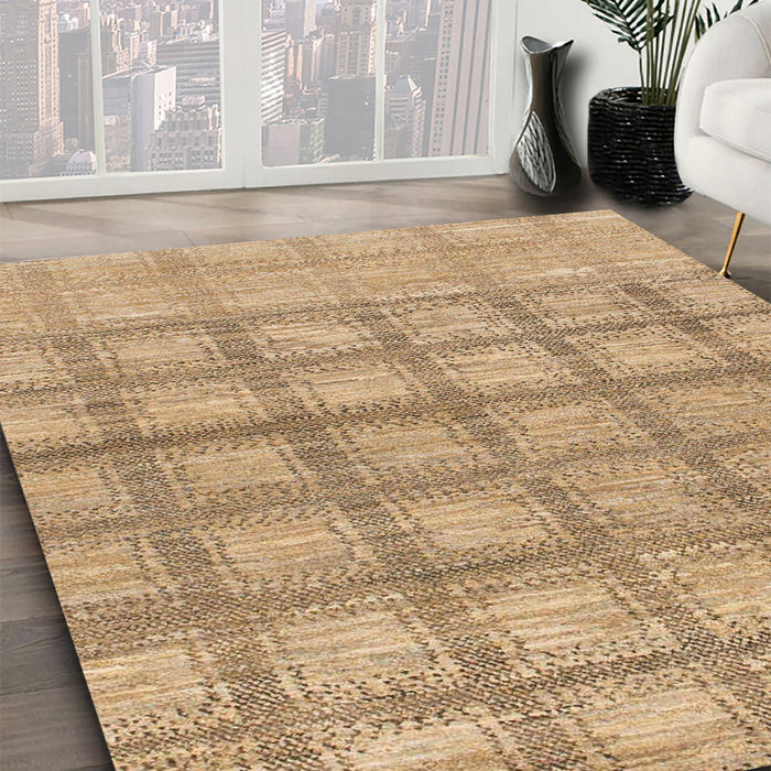 Machine Washable Abstract Bronze Brown Rug in a Family Room, wshabs1353
