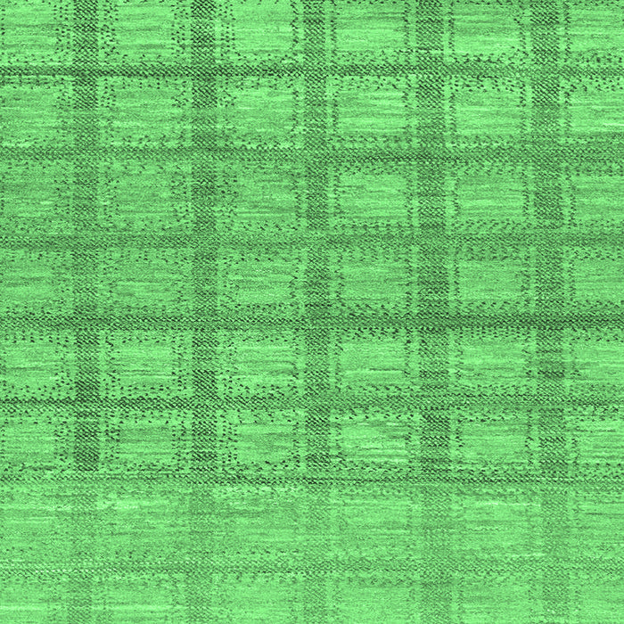 Square Checkered Emerald Green Modern Rug, abs1353emgrn