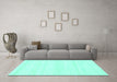 Machine Washable Solid Turquoise Modern Area Rugs in a Living Room,, wshabs1354turq