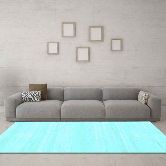 Machine Washable Solid Light Blue Modern Rug in a Living Room, wshabs1354lblu
