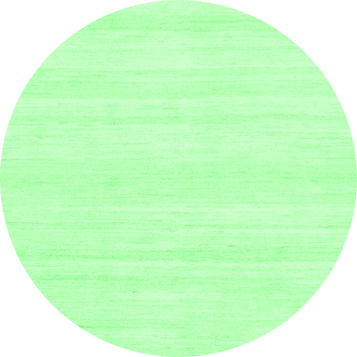 Round Machine Washable Solid Emerald Green Modern Area Rugs, wshabs1354emgrn