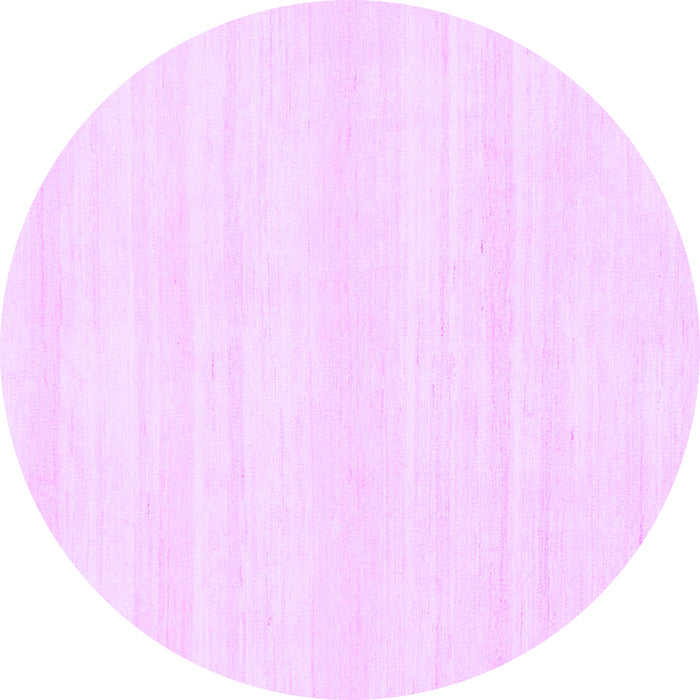 Round Machine Washable Solid Purple Modern Area Rugs, wshabs1354pur