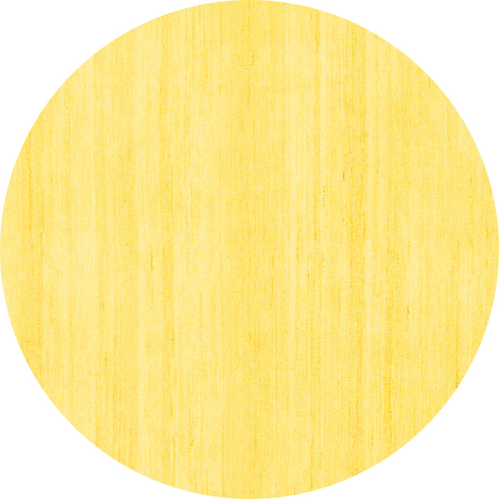 Round Solid Yellow Modern Rug, abs1354yw
