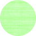 Round Solid Green Modern Rug, abs1354grn