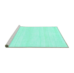 Sideview of Machine Washable Solid Turquoise Modern Area Rugs, wshabs1354turq