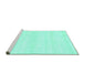 Sideview of Machine Washable Solid Turquoise Modern Area Rugs, wshabs1354turq