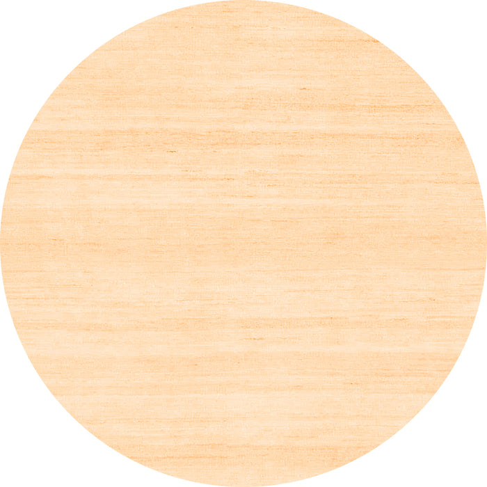 Round Machine Washable Solid Orange Modern Area Rugs, wshabs1354org