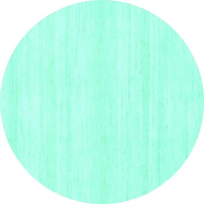 Round Solid Turquoise Modern Rug, abs1354turq