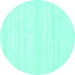 Round Solid Turquoise Modern Rug, abs1354turq