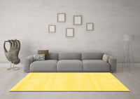 Machine Washable Solid Yellow Modern Rug, wshabs1354yw