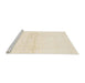 Sideview of Machine Washable Abstract Moccasin Beige Rug, wshabs1355