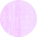 Round Solid Purple Modern Rug, abs1355pur