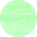 Round Solid Emerald Green Modern Rug, abs1355emgrn