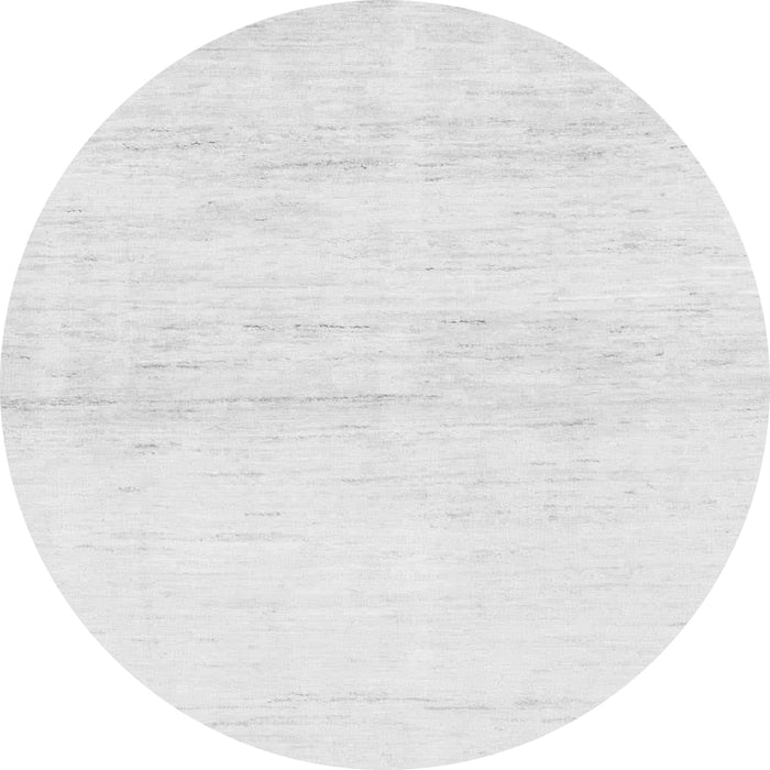 Round Machine Washable Solid Gray Modern Rug, wshabs1355gry