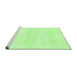 Sideview of Machine Washable Solid Green Modern Area Rugs, wshabs1355grn