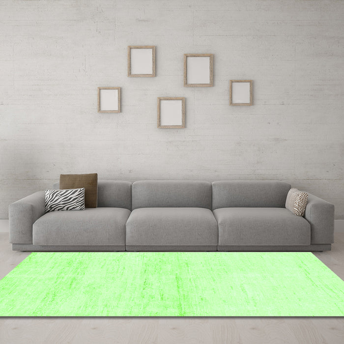 Machine Washable Solid Green Modern Area Rugs in a Living Room,, wshabs1355grn