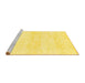 Sideview of Machine Washable Solid Yellow Modern Rug, wshabs1355yw