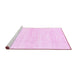 Sideview of Machine Washable Solid Pink Modern Rug, wshabs1355pnk