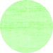 Round Solid Green Modern Rug, abs1355grn