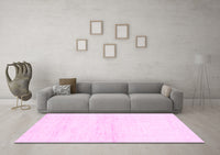 Machine Washable Solid Pink Modern Rug, wshabs1355pnk