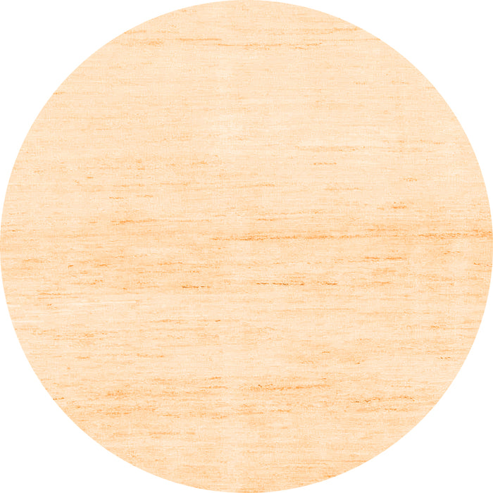 Round Machine Washable Solid Orange Modern Area Rugs, wshabs1355org